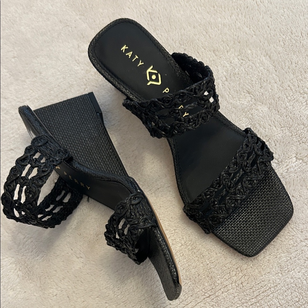 Katy Perry Collections Black Braided Sandals